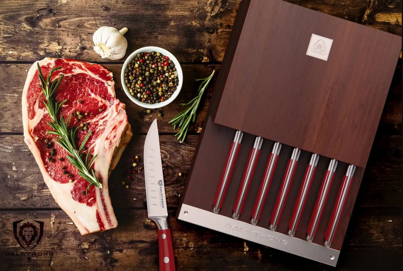 Basics Premium 8-Piece Kitchen Steak Knife Set, Black
