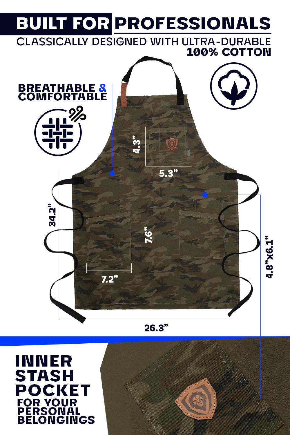 Dalstrong the kitchen rambo professional chef's kitchen apron specification.