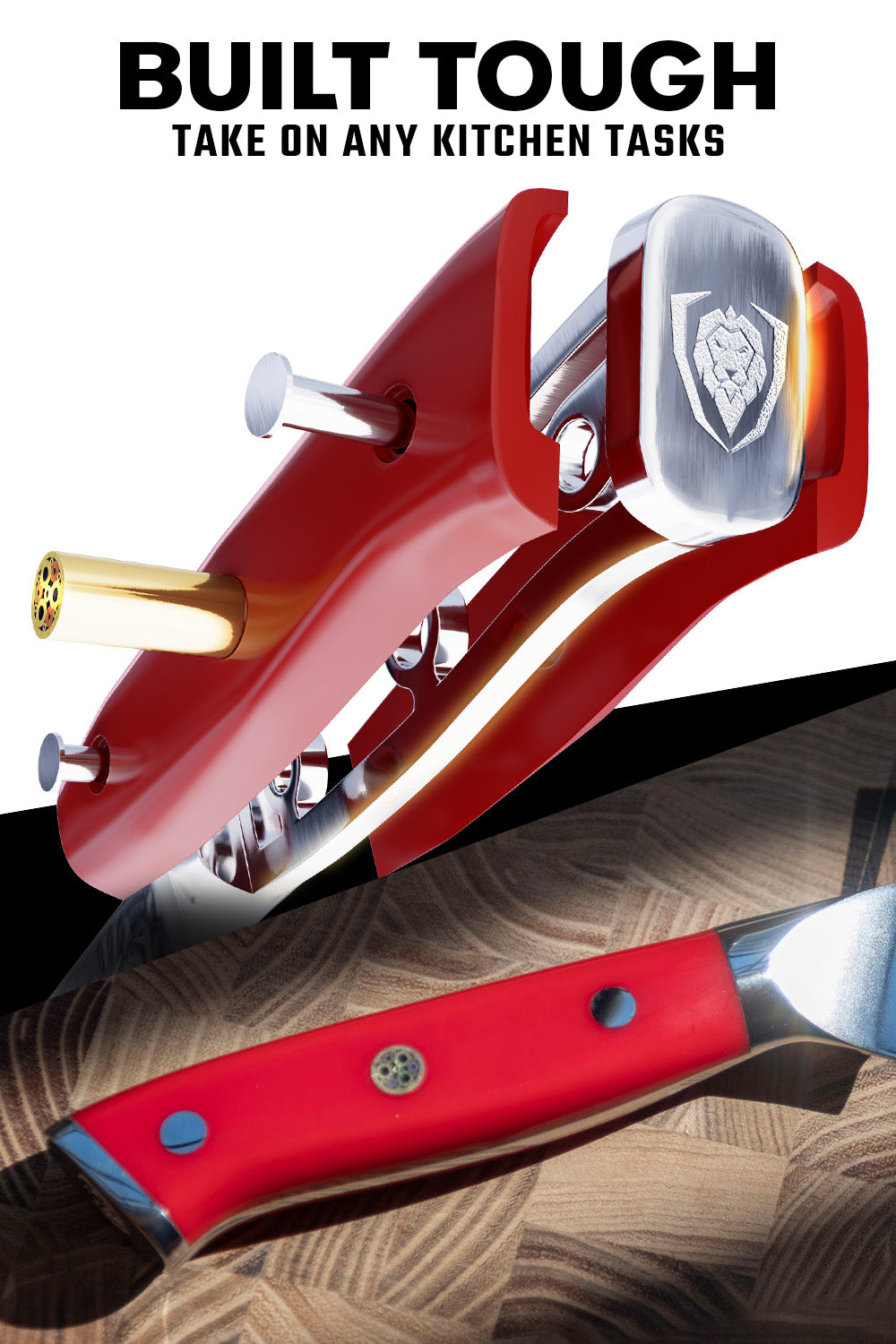 Santoku Knife 7" | Crimson Red ABS Handle | Shogun Series | Dalstrong ©