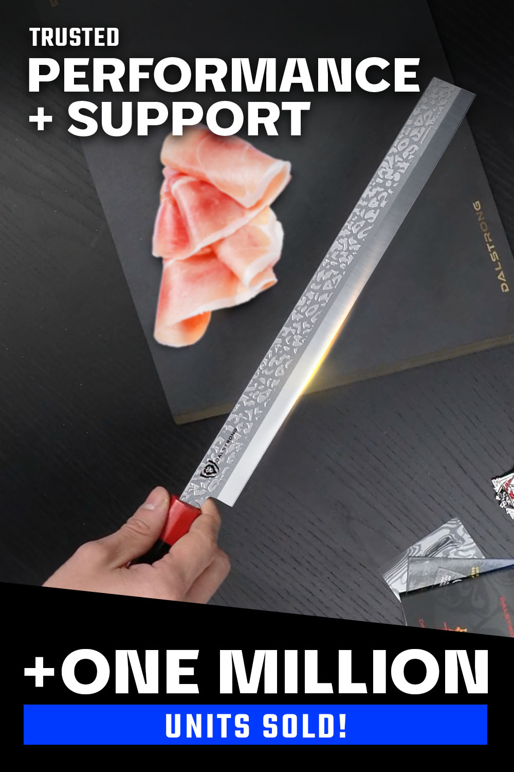 Slicing & Carving Knife 12" | Double Bevel | Black Acacia Wood Sheath | Ronin Series | Dalstrong ©
