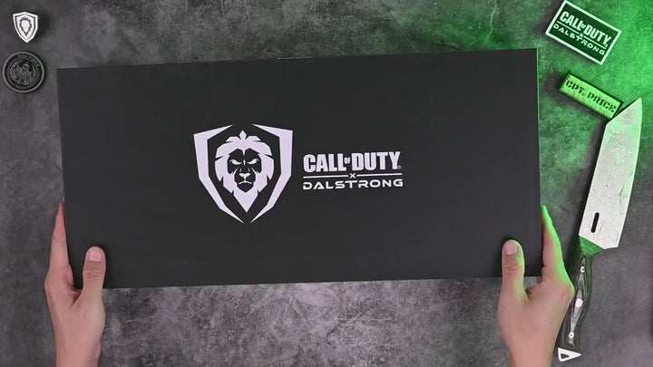 Unboxing the Dalstrong exclusive collector roll call of duty edition black waxed canvas knife roll.