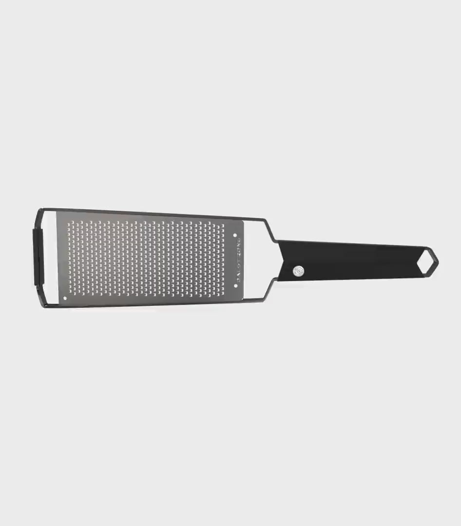 Dalstrong professional fine wide cheese grater in all angles.