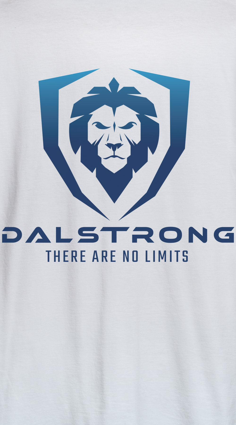 Dalstrong no limits basic logo tee white with dalstrong name and logo.