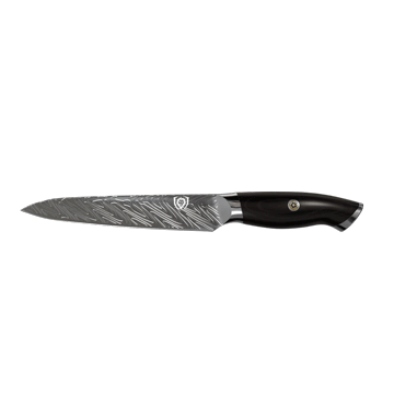 Dalstrong omega series 5.5 inch utility knife in all angles.