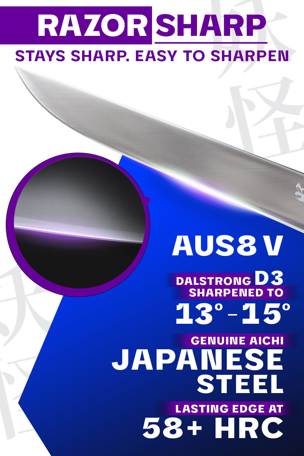 Dalstrong phantom series 6 inch boning knife with pakka wood handle featuring it's razor sharp japanese blade.
