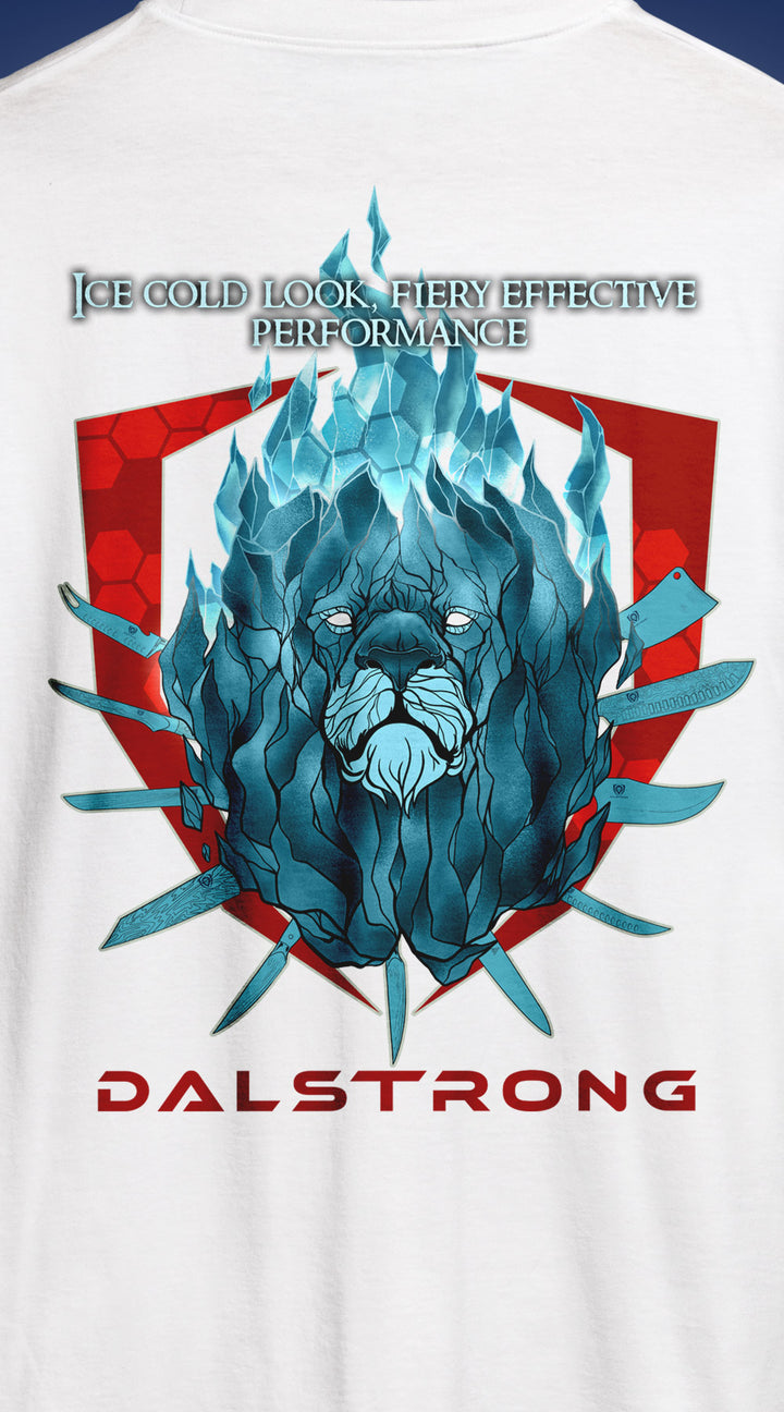 Dalstrong light your fire tee white back design.