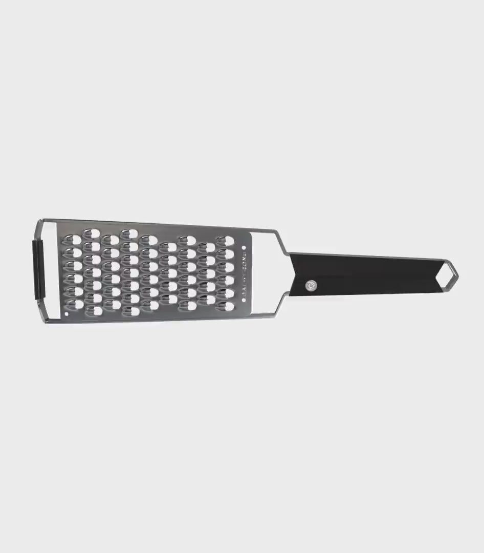Dalstrong professional extra coarse wide cheese grater in all angles.