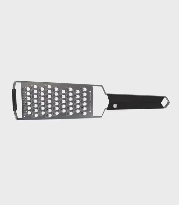 Dalstrong professional extra coarse wide cheese grater in all angles.