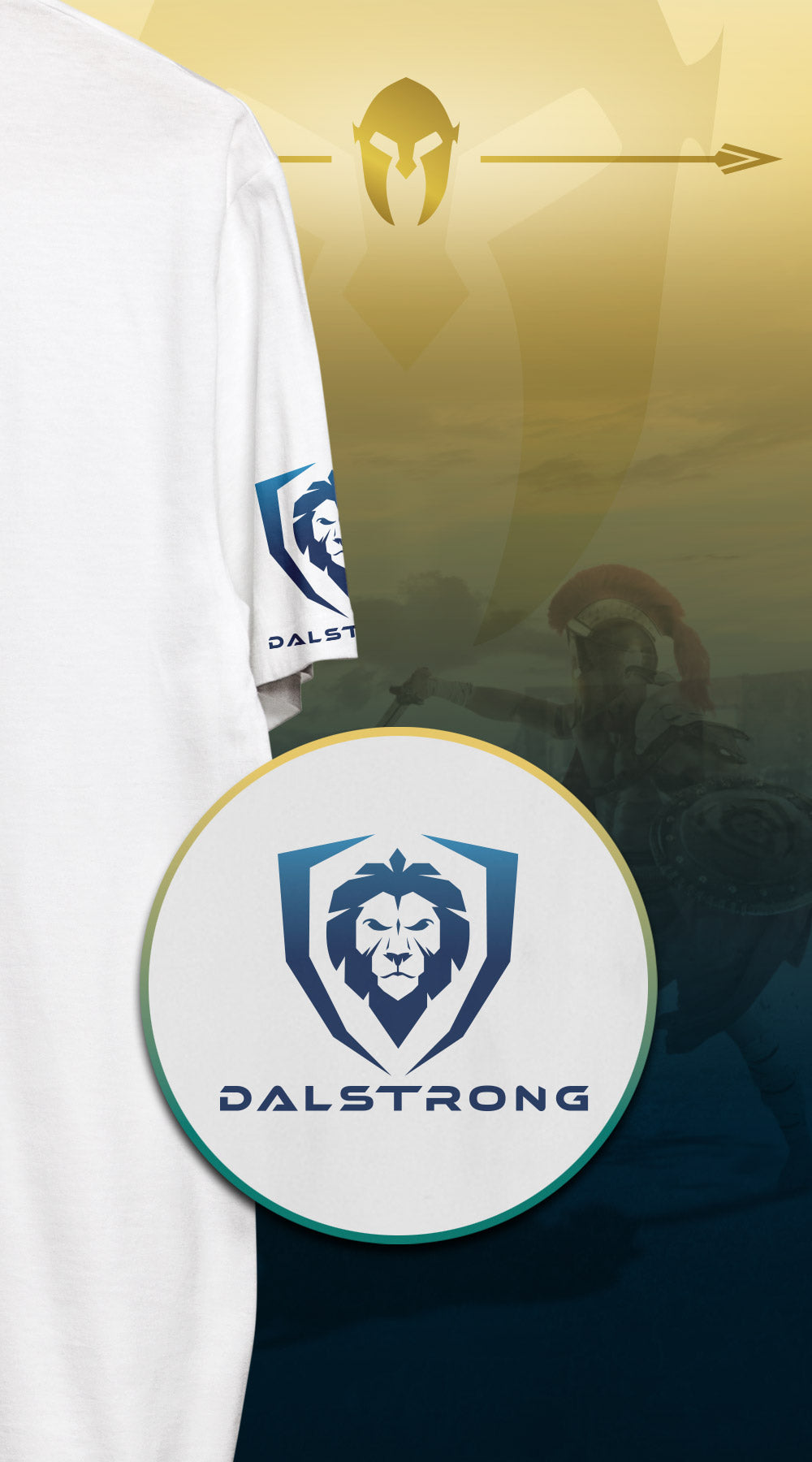 Dalstrong beast mode on tee white with dalstrong name and logo.