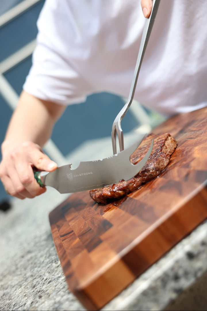 Pitmaster Knife 8" | Forked Tip & Bottle Opener | Valhalla Series | Dalstrong ©