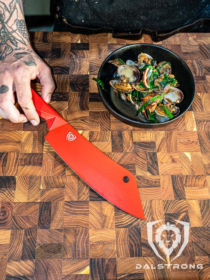 Chef's Knife-Cleaver Hybrid 8" | Crixus | Shadow Black Series | NSF Certified | Dalstrong ©