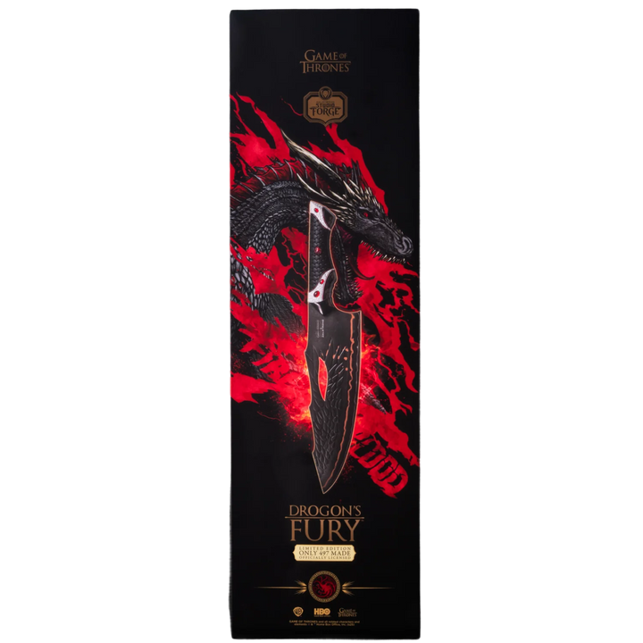 Game of Thrones™ x StudioForge™ | Drogon's Fury™ | 8.5” Collector’s Chef Knife & Sculpted Display Stand