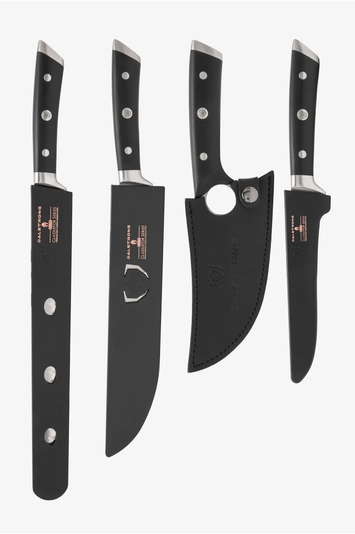 4 Piece Knife Set | Slicing, Boning, Butcher & Venator Knife | Gladiator Series Elite | NSF Certified | Dalstrong ©