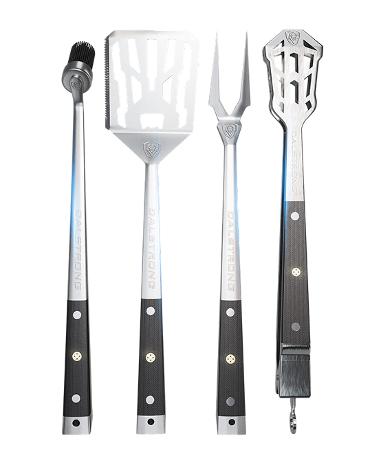 Dalstrong © _ Tongs, Spatula, Fork, Silicone Brush | 4 Piece Premium Grill Kit | Dalstrong © _ 1