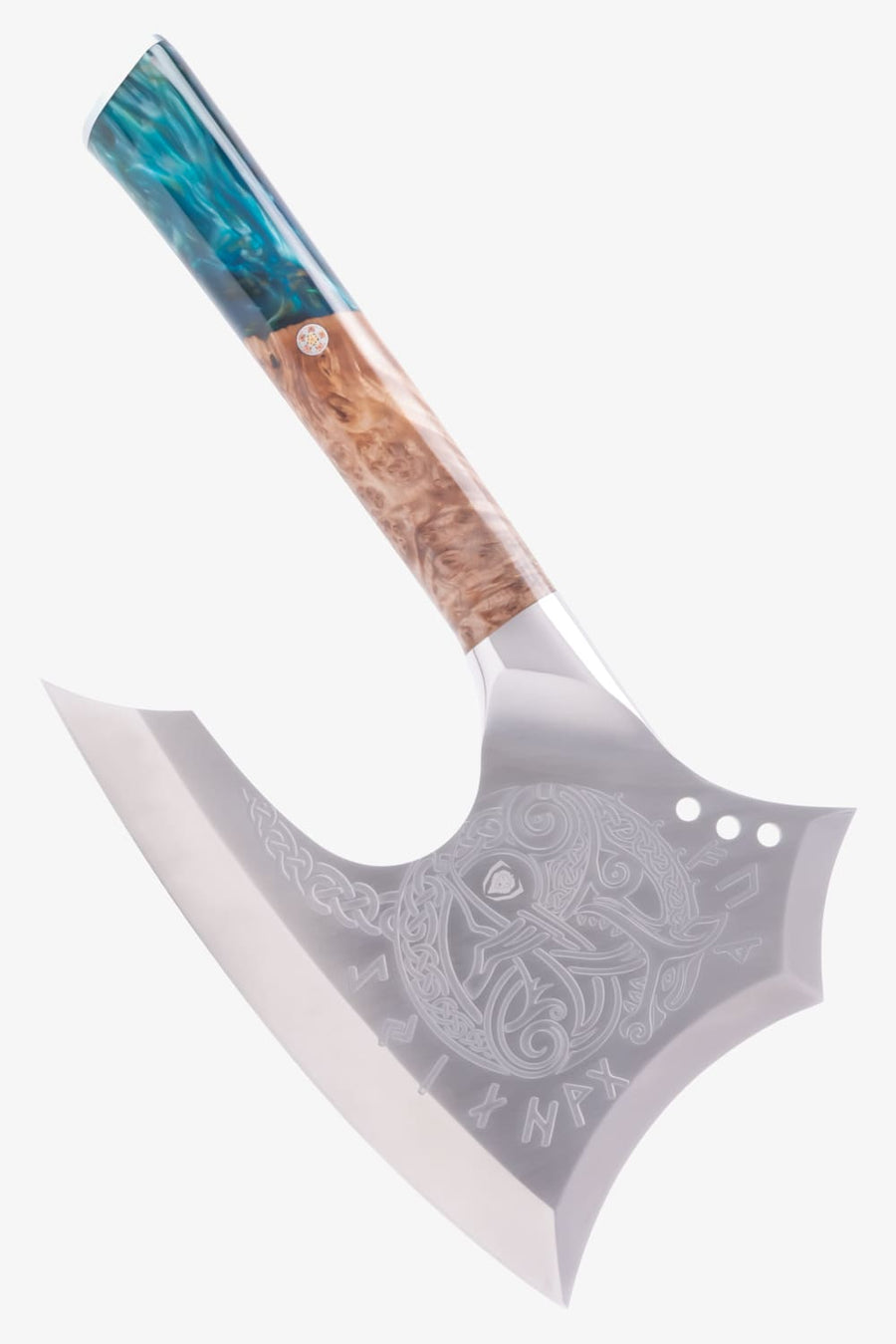 Meat Axe silhouette and Viking-inspired blade engraving
