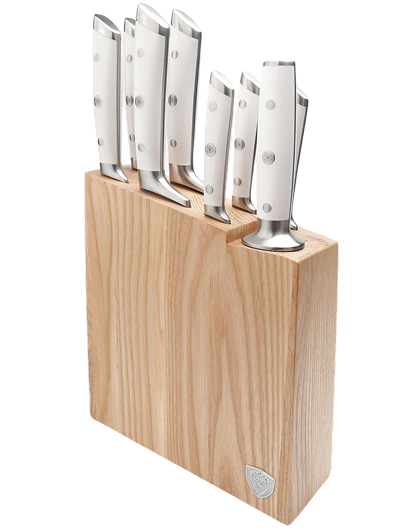 8-Piece Knife Block Set White 