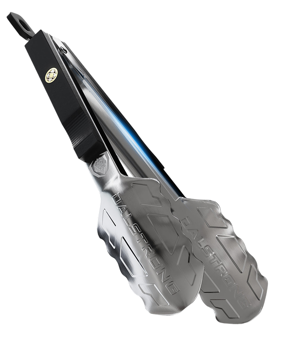 Food Tongs 9" | Stainless Steel Arms & Scalloped Tips | Dalstrong ©