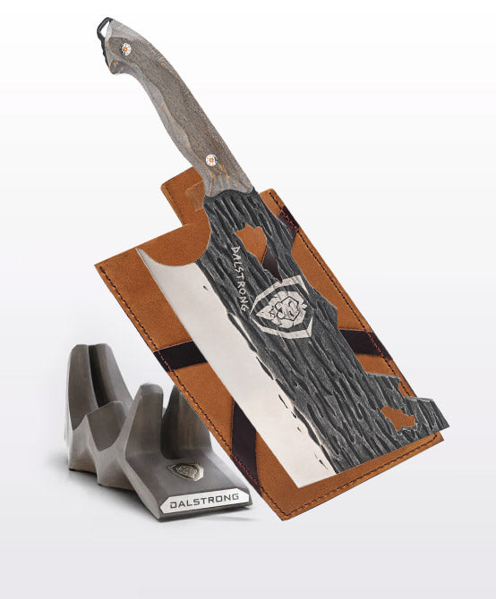 Obliterator Cleaver Knife | Acacia Wood Stand | The Barbarian Series™ | Dalstrong ©