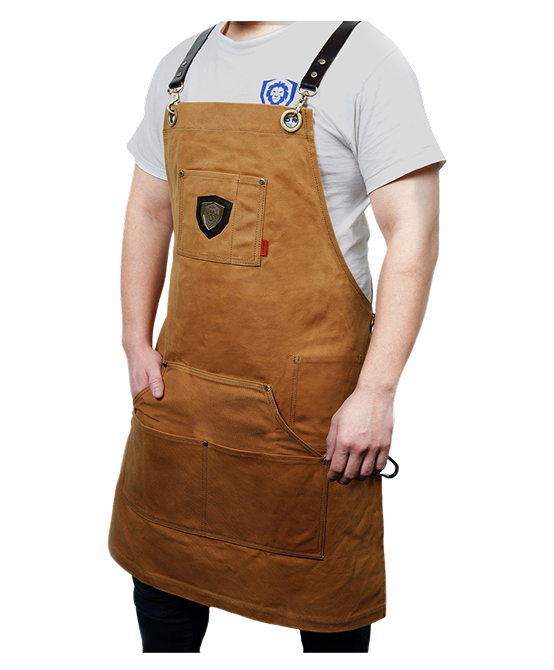 Professional Chef Apron | Brown 'Desert Drifter' | Heavy-Duty Waxed Canvas | Dalstrong ©