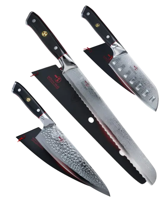 Dalstrong _ Shogun Core Kitchen Trio | 8" Chef's Knife + 7" Santoku + Serrated Bread Knife _ 1