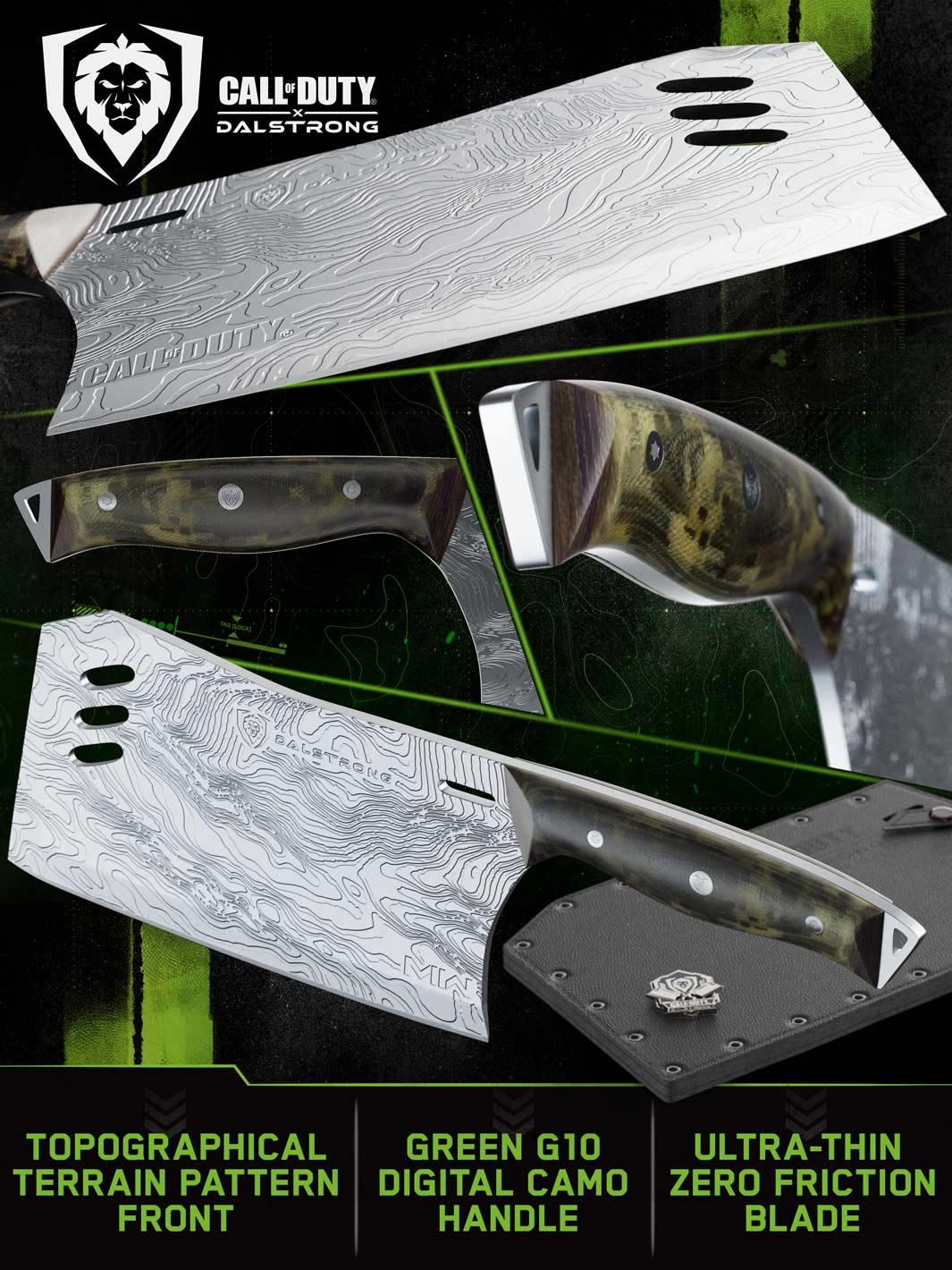 Dalstrong call of duty series obliterator cleaver knife specification.