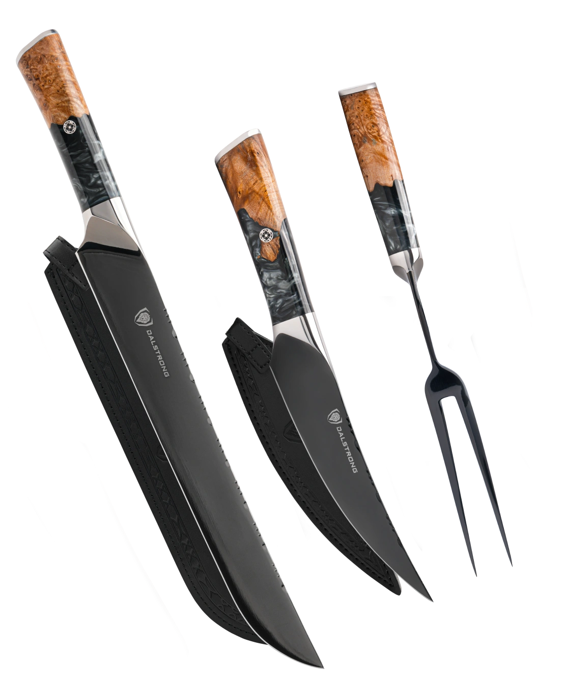 Valhalla Series _ 3 Piece Set | Slicing Knife, Fillet Knife & Meat Fork | Valhalla Series | Ravenstone Edition | Dalstrong © _ 1