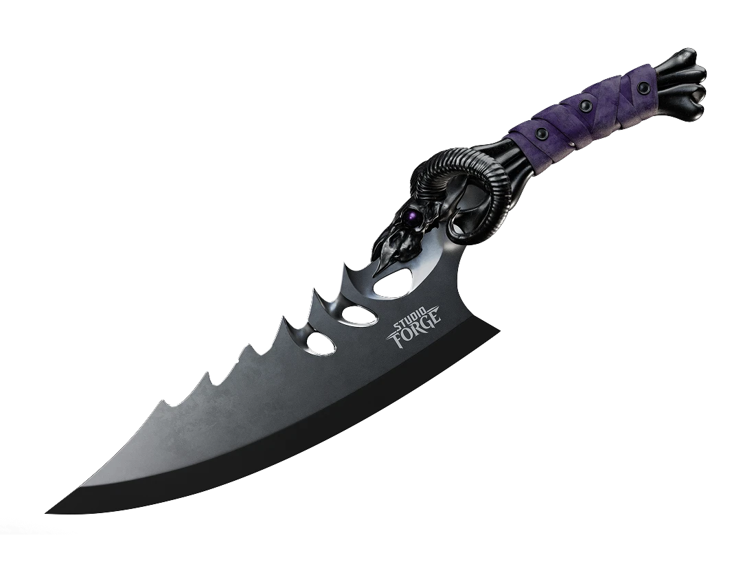 Masters of The Universe™ x StudioForge™ | SNAKE MOUNTAIN™ EDITION: The Blade of Havoc™ | 8” Collector’s Chef Knife & Display Stand