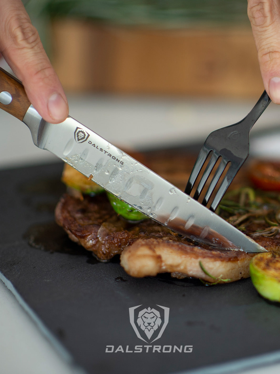 4-Piece Steak Knife Set 5" | Olive Wood Handle | Gladiator Series | Dalstrong © 10