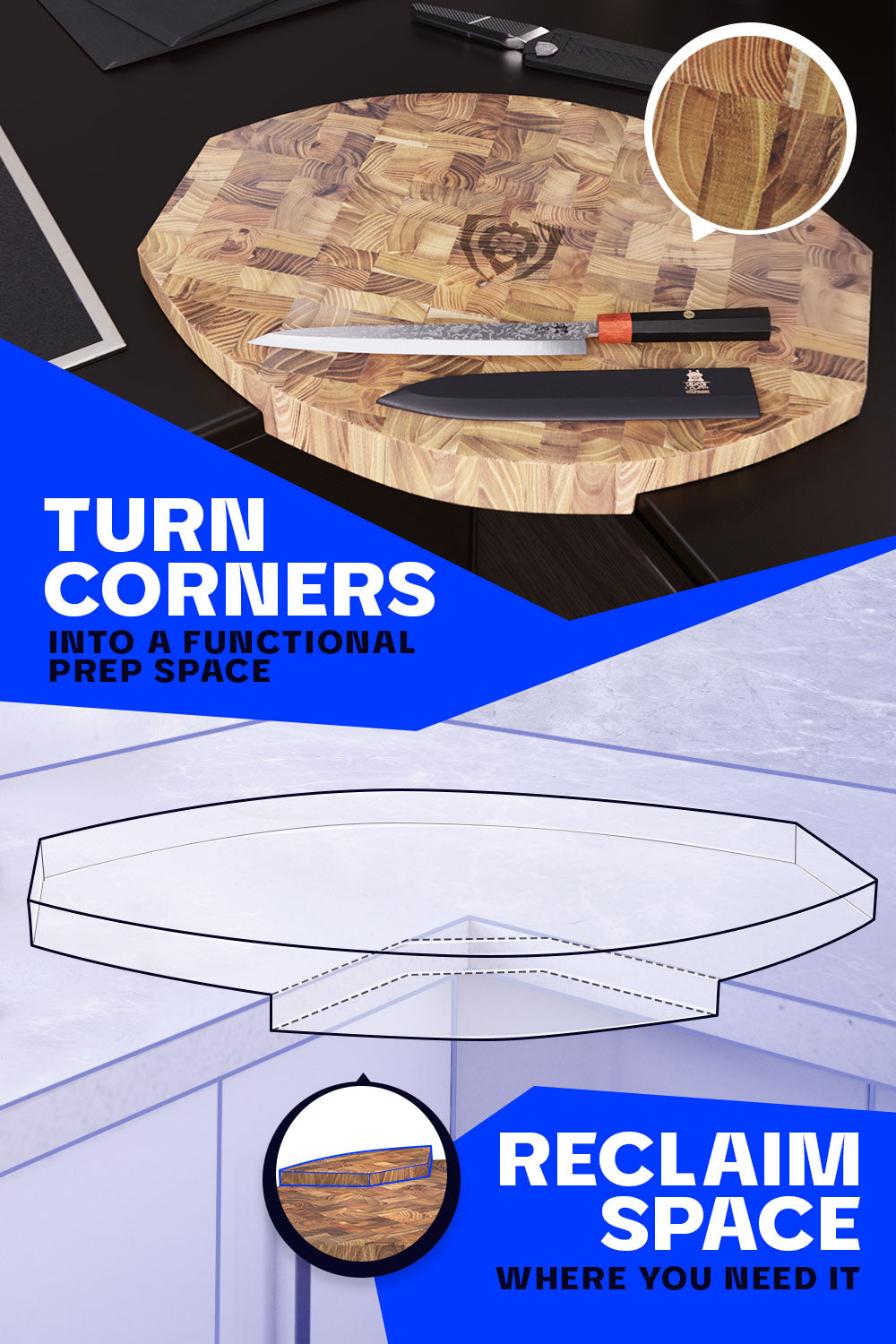Corner Circle Cutting Board