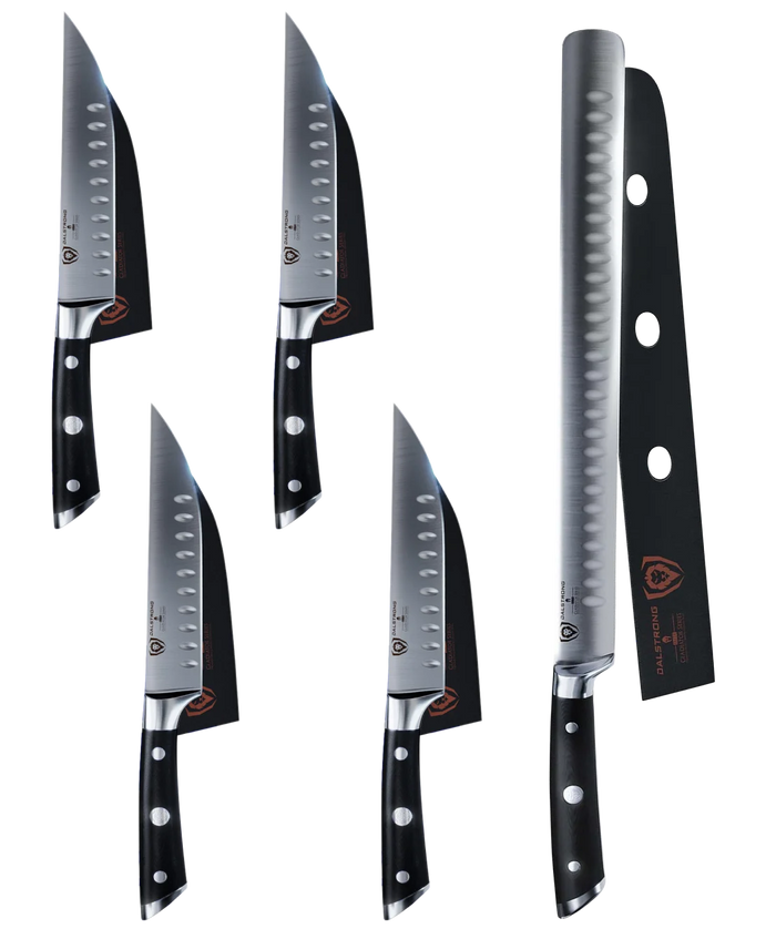 Dalstrong _ Entertainers Bundle | 4-Piece Steak Knife Set + 12" Slicing Knife _ 1