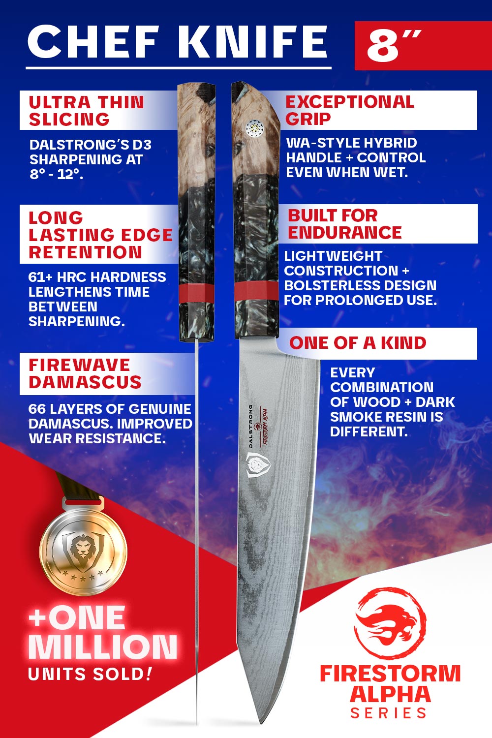 Chef's Knife 8" | Firestorm Alpha Series | Dalstrong ©