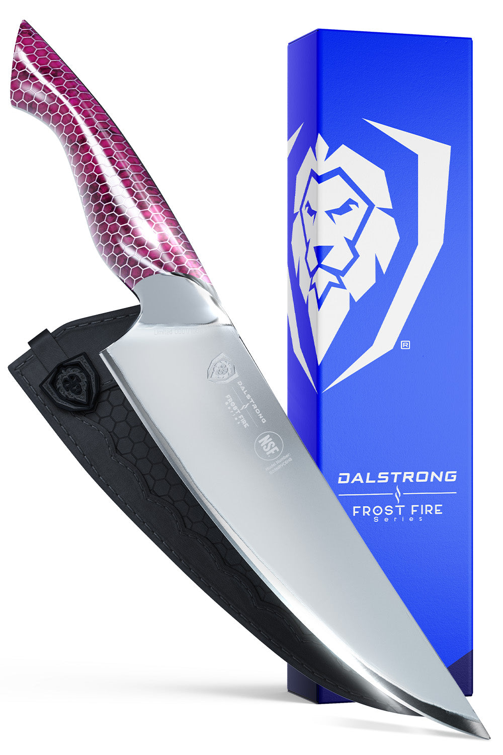 Chef's Knife 8" | Fuchsia Handle (Limited Edition) | Frosted Amethyst Edition | Frost Fire Series | NSF Certified | Dalstrong ¬©