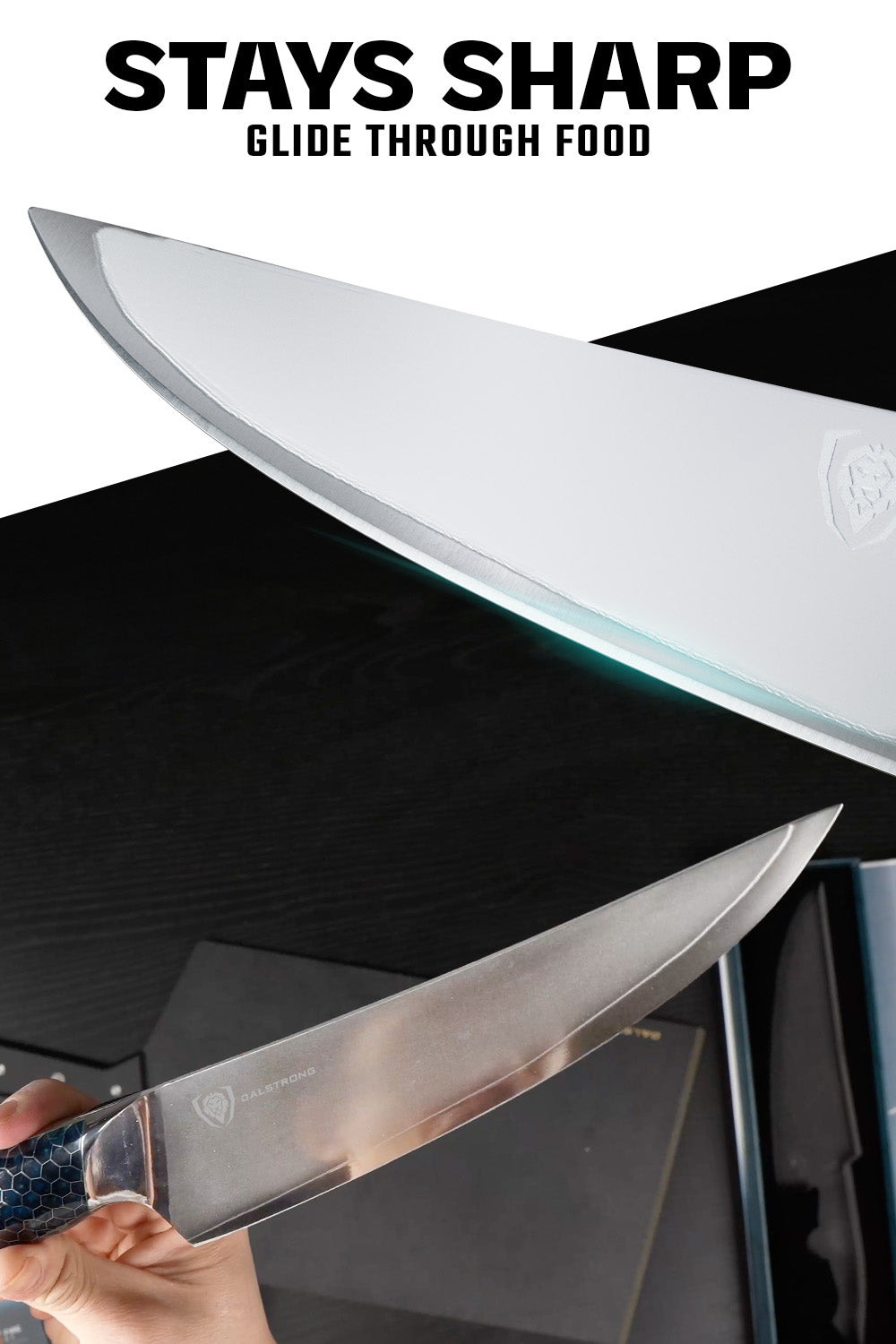 Chef's Knife 8" | Limited Edition | Blue Honeycomb Handle | Frost Fire Series Arctic Ocean Edition | NSF Certified | Dalstrong ©