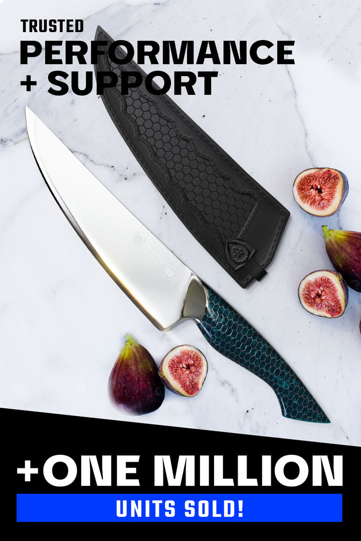 Chef's Knife 8" | Limited Edition | Blue Honeycomb Handle | Frost Fire Series Arctic Ocean Edition | NSF Certified | Dalstrong ©