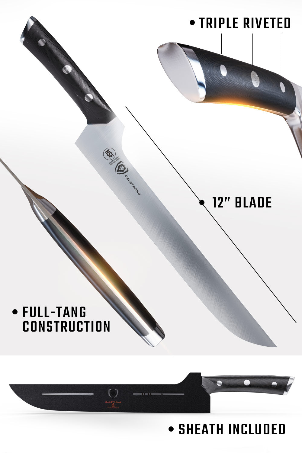 Slicing & Carving Knife 12" | Offset Blade | Gladiator Series | NSF Certified | Dalstrong ©