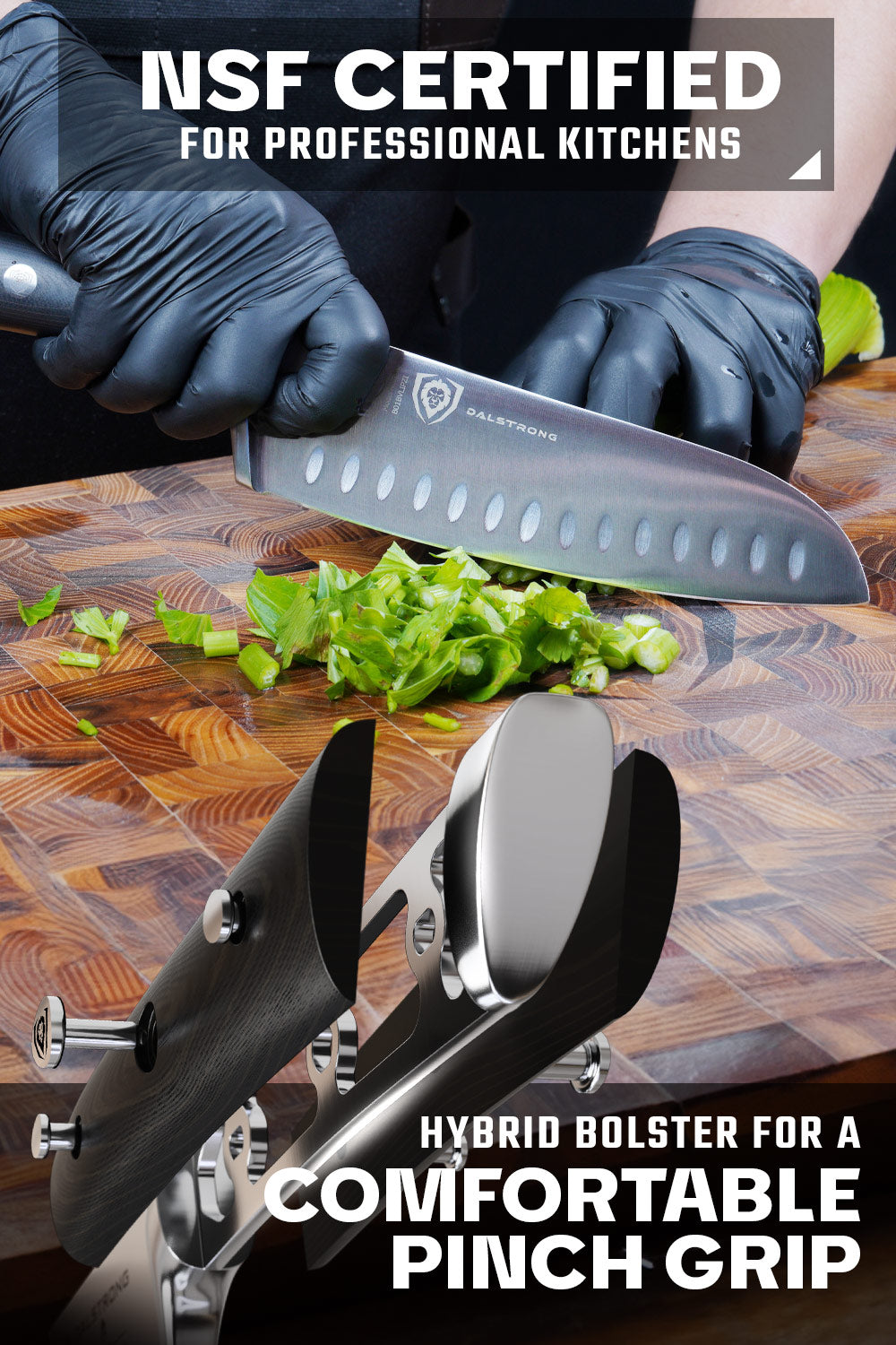 3-Piece Knife Set | Chef - Santoku - Paring | Gladiator Series Elite | NSF Certified | Dalstrong ©