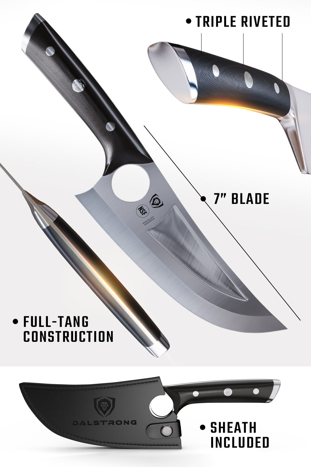 Chef & Utility Knife 7" | The Venator | Gladiator Series | NSF Certified | Dalstrong ©