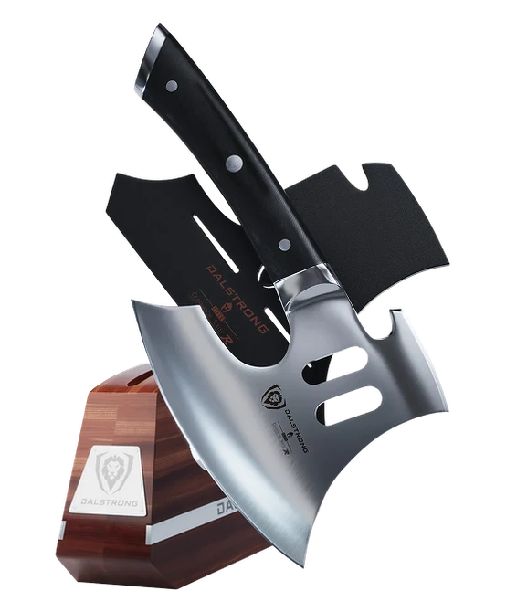 Gladiator Series _ Meat Chopper 8" with Acacia Wood Stand _ 1