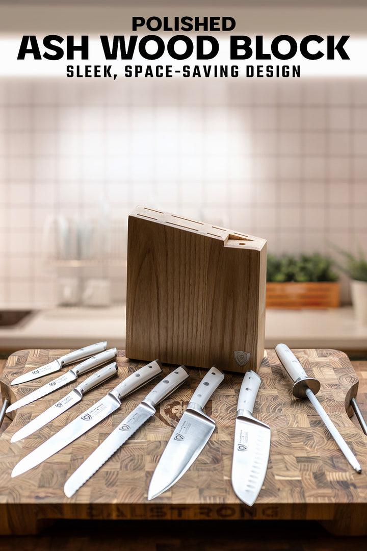 8-Piece Knife Block Set White | Gladiator Series | Knives NSF Certified | Dalstrong ©