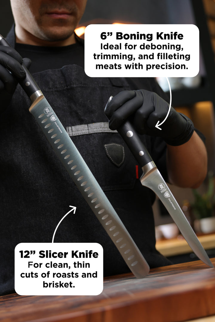 4 Piece Knife Set | Slicing, Boning, Butcher & Venator Knife | Gladiator Series Elite | NSF Certified | Dalstrong ©