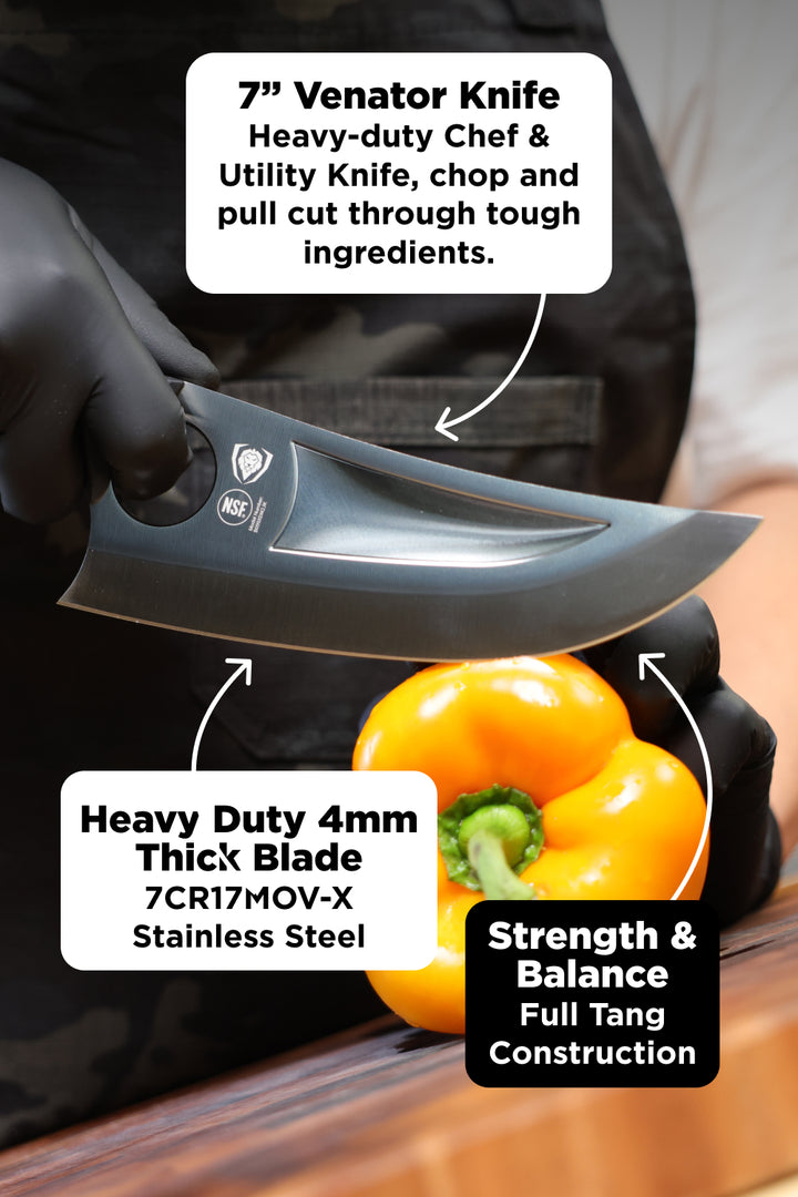 4 Piece Knife Set | Slicing, Boning, Butcher & Venator Knife | Gladiator Series Elite | NSF Certified | Dalstrong ©