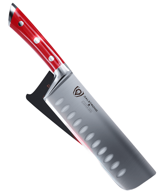 Gladiator Series _ Nakiri Vegetable Knife 7" | Crimson Red ABS Handle | Gladiator Series | NSF Certified | Dalstrong © _ 1