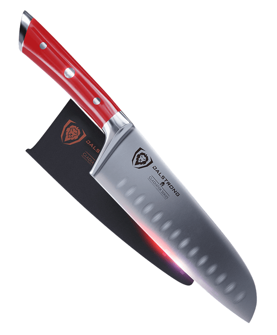 Santoku Knife 7" | Crimson Red ABS Handle | Gladiator Series | NSF Certified | Dalstrong ©