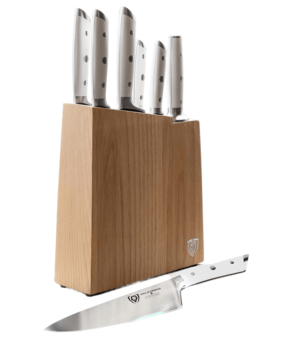 8-Piece Knife Block Set White | Gladiator Series | Knives NSF Certified | Dalstrong ©