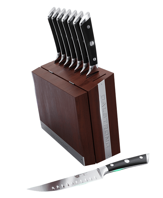 8-Piece Steak Knife Set with Storage Block | Gladiator Series | Knives NSF Certified | Dalstrong ©