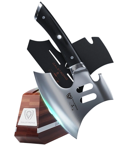 Meat Chopper 8" with Acacia Wood Stand 