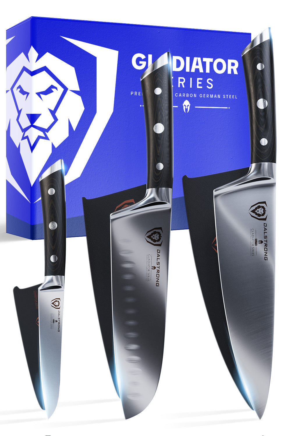 3-Piece Knife Set | Chef - Santoku - Paring | Gladiator Series Elite | NSF Certified | Dalstrong ©