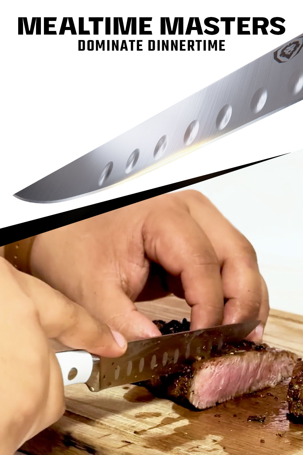 4-Piece Straight-Edge Steak Knife Set | Glacial White ABS Handles | Gladiator Series | NSF Certified | Dalstrong ©