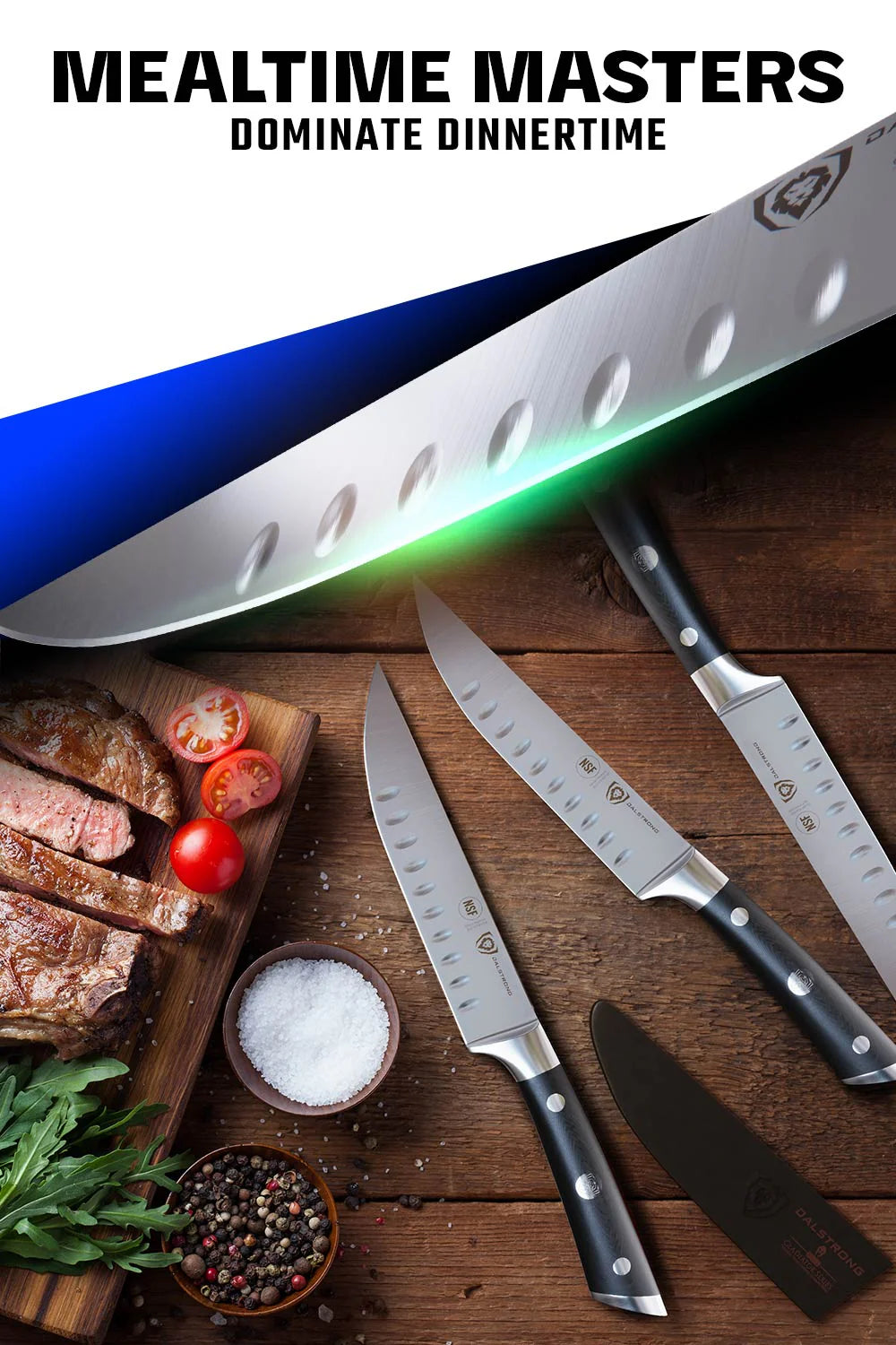 4-Piece Straight-Edge Steak Knife Set | Gladiator Series | NSF Certified | Dalstrong © 7