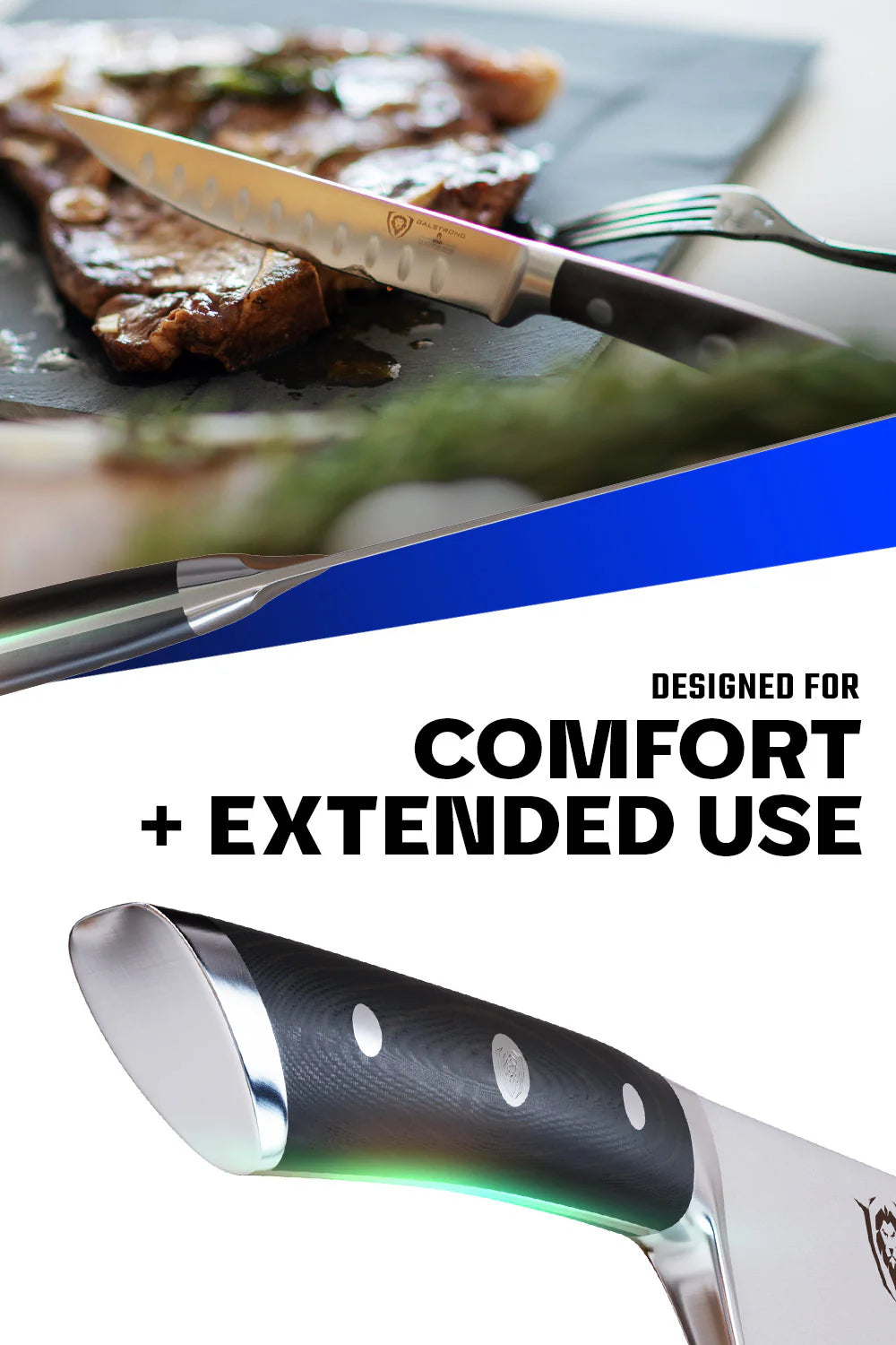 4-Piece Straight-Edge Steak Knife Set | Gladiator Series | NSF Certified | Dalstrong © 5